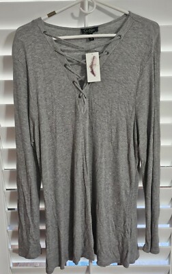 Jessica Simpson Size 2X Gray Blouse Shirt New With Tags