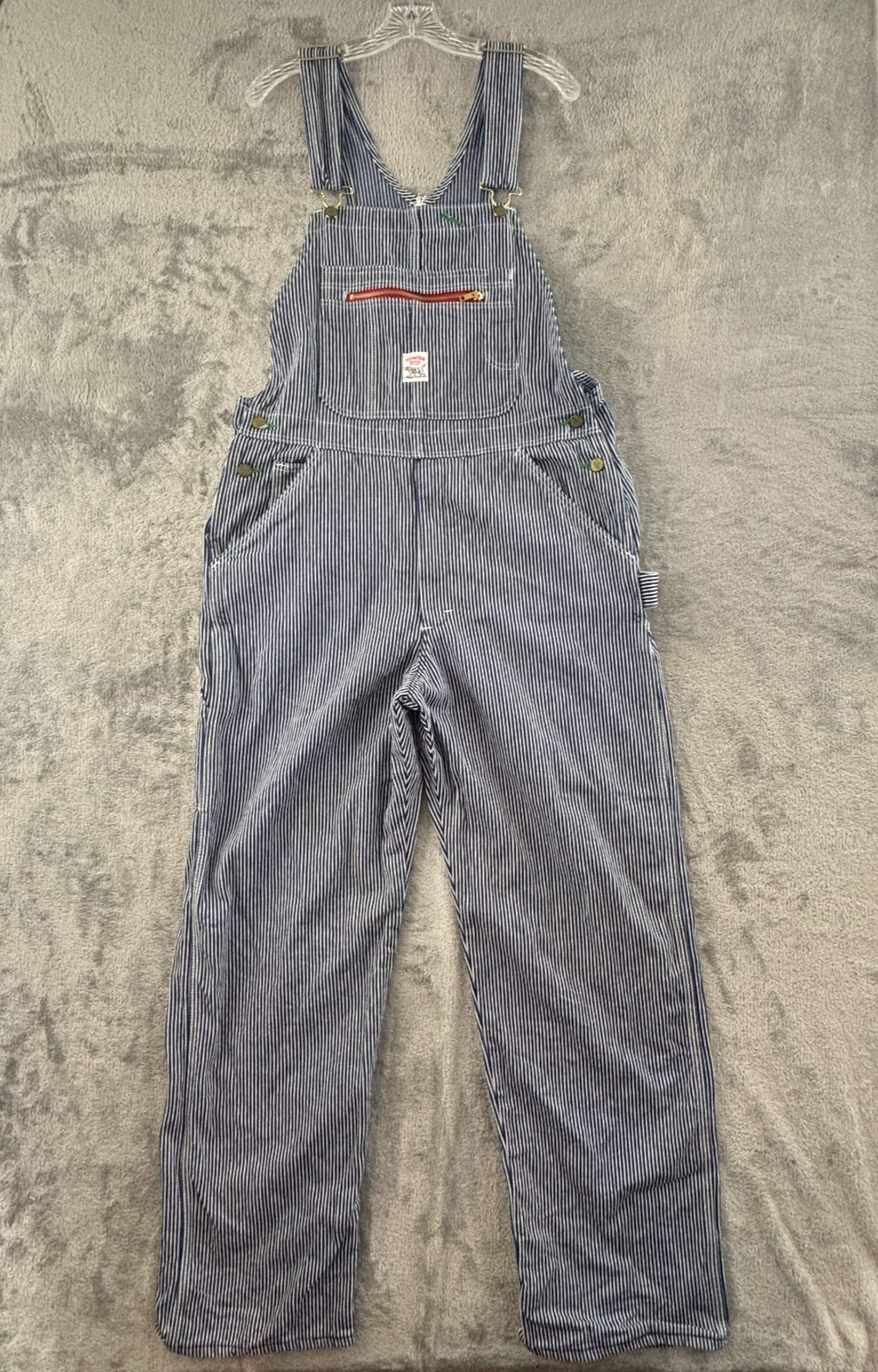 Vintage Pointer Brand Hickory Stripe Bib Overalls Mens 36x34