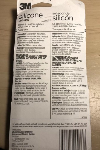 3M Silicone Sealant 18111 - 3 - 3 OZ Tubes