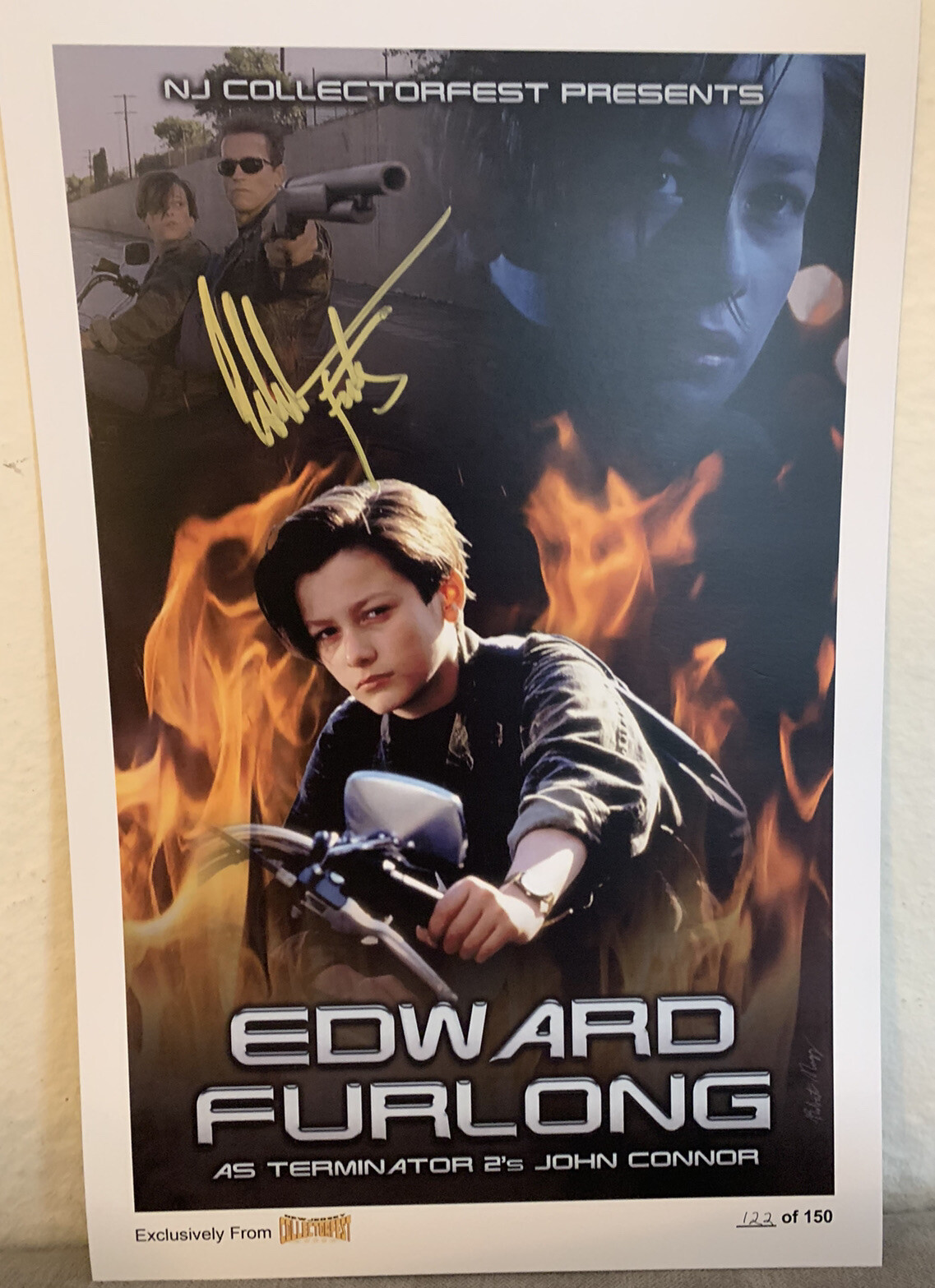 EDWARD FURLONG SIGNED JOHN CONNOR TERMINATOR 2 PHOTO POSTER LE OUT
