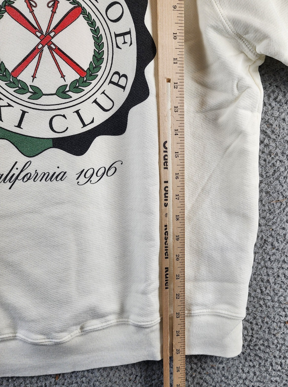 Retro Brand Graphic Sweatshirt Women's S Antique White Crewneck Long Sleeves~ - Picture 10 of 14