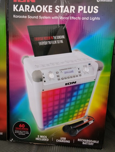 Ion Audio Karaoke Star Plus Portable Rechargeable Sound Speaker Bluetooth NEW