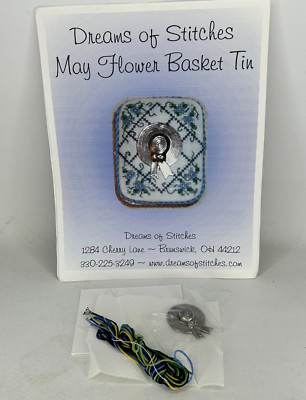 Dreams of Stitches Cross Stitch Embroidery Needle point Kit ''May Flower Tin''
