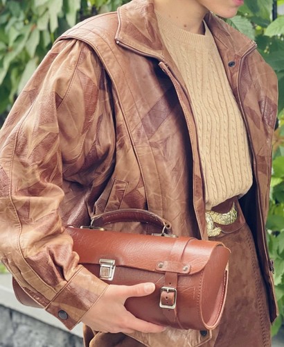 Vintage Genuine Leather Brown Womens Biker Jacket Retro VTG