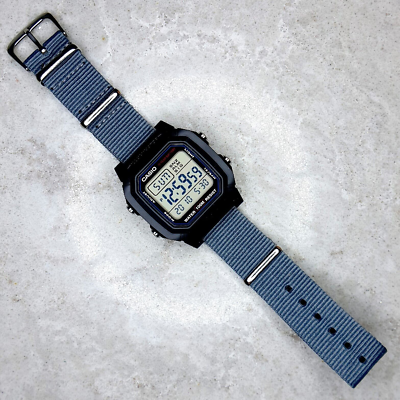 Casio 10 year Battery Life Watch on a Grey Ballistic Nylon Strap