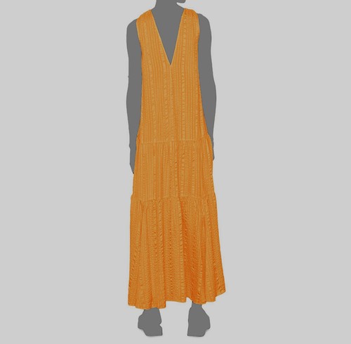 FRAME $799 FRAME WOMEN ORANGE SILK DRAPED CRINKLE TIERED HALTER MAXI DRESS SIZE S