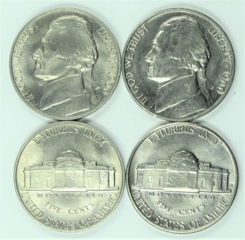 1960  P and D UNCIRCULATED JEFFERSON NICKELS CHOICE TO GEM BU