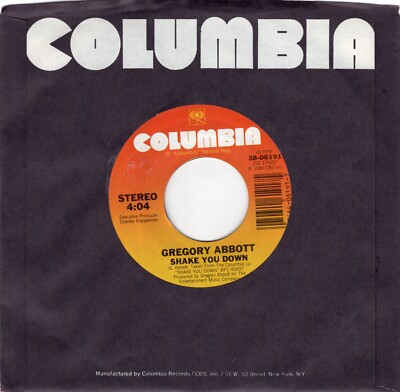 Gregory Abbott   Shake You Down 1986 Columbia R&B Soul VG+