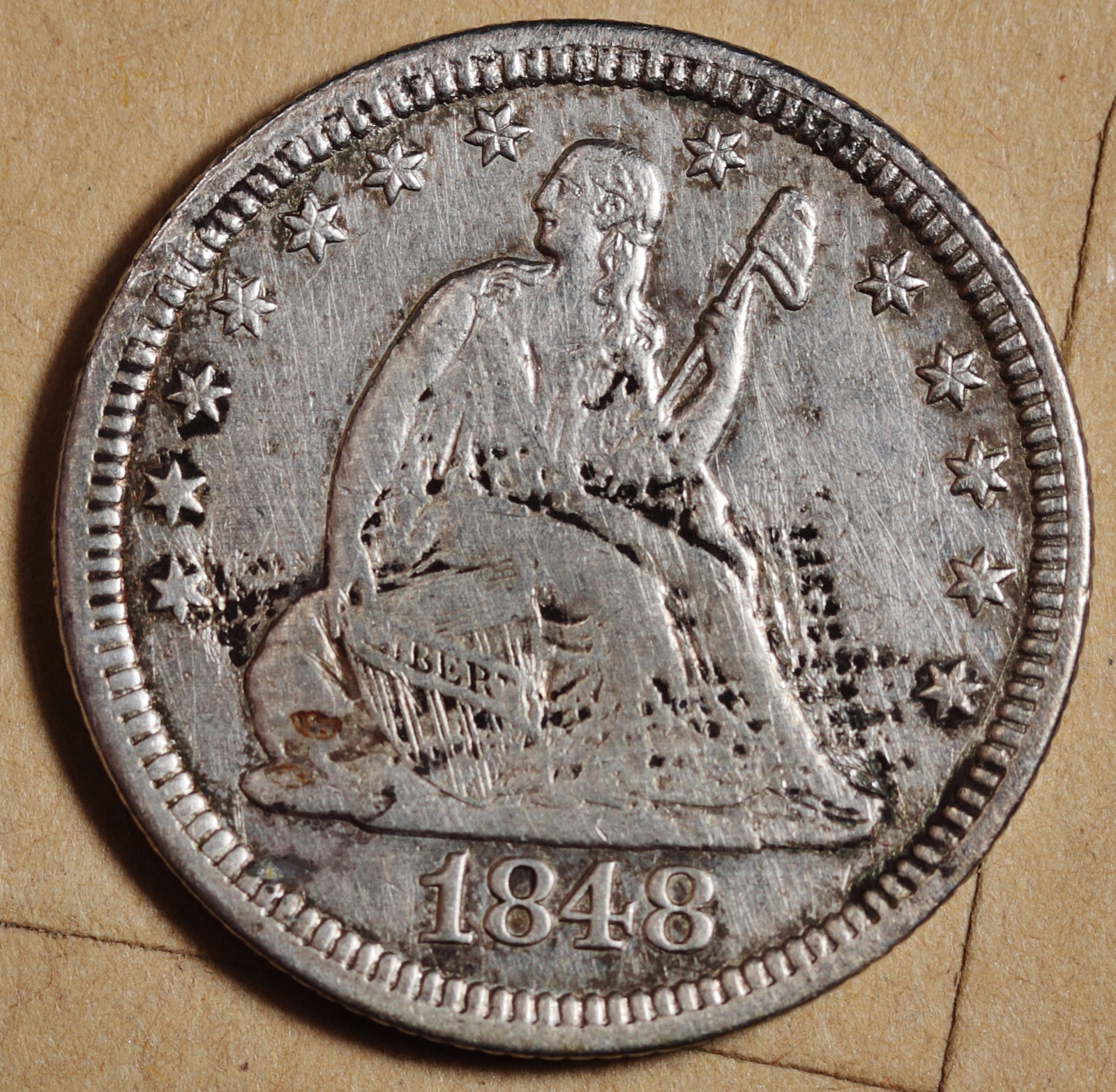 liberty　0514 1848 Seated Liberty Quarter. XF-AU Detail. 197875 | eBay