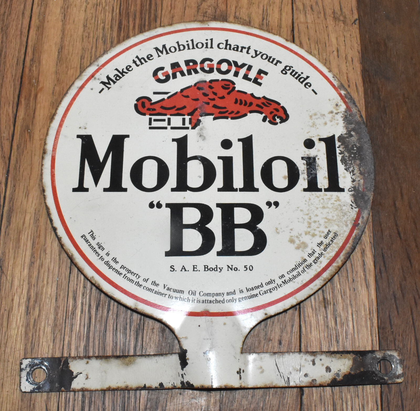 MOBILOIL看板 Vintage Mobil MOBILOIL BB Lubester Paddle Advertising Metal