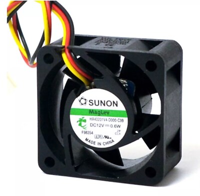 SUNON Axiallüfter 60x60x20mm - 12V DC, 4700 U/min, 38.3 M³/h Luftstrom, Gleitlager, Für Elektronik-Kühlung