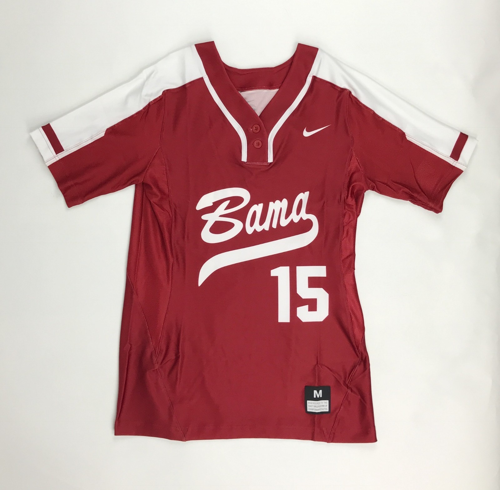New Nike Alabama Tide TwoButton Henley Women's M Softball Game Jersey