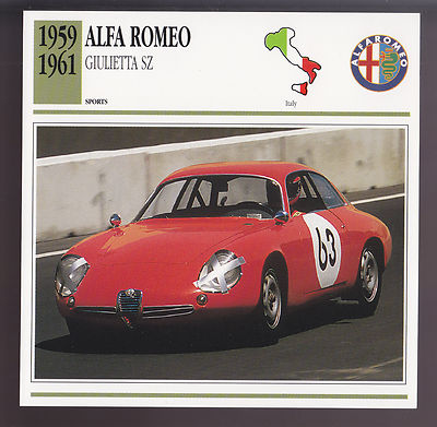 1959 1960 1961 Alfa Romeo Giulietta SZ Zagato Car Photo Spec