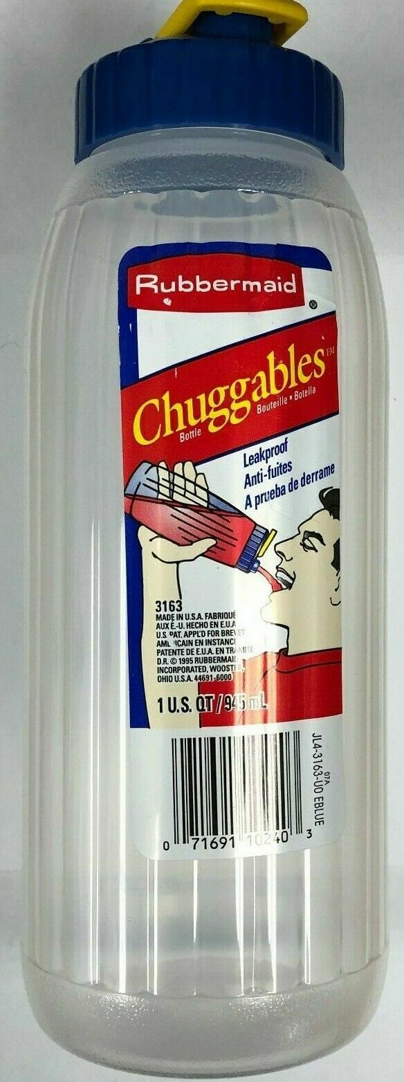 Rubbermaid Chuggables 1 US QT Leakproof Water Bottle Made in USA (Multiple Lots)