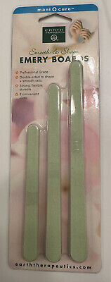 Earth Therapeutics Smooth & Shape Emery Boards, 15 Files (3 sizes) NEW IN PACK
