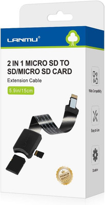 2 in 1 Micro SD to SD/Micro SD Card Extension Cable Extender Adapter Compatible 