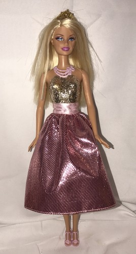 Barbie Princess Doll T7591 w/ Glitter Top, Clutch & Tiara