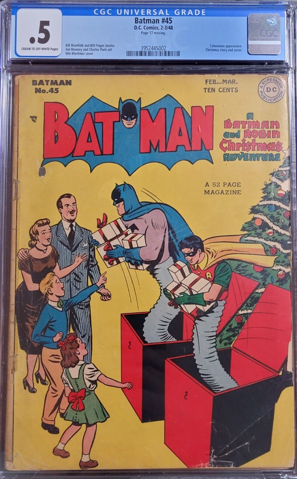 1948 Batman 45 CGC .5 Christmas Cover Jack in the Box Robin