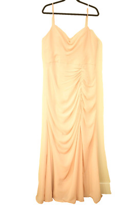 Hayley Paige Women's Size 18 Chiffon Ruched Bridesmaid Dress Rose Pink NEW