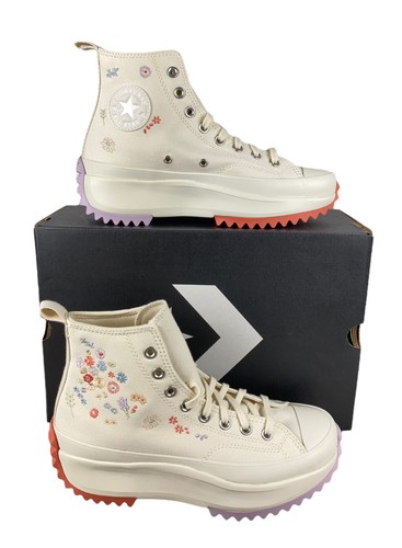 

НОВИНКА Кроссовки Converse Run Star Hike Hi с цветочной вышивкой Мужские размеры 8,5 Женские размеры 10, Белый, Converse Run Star Hike
