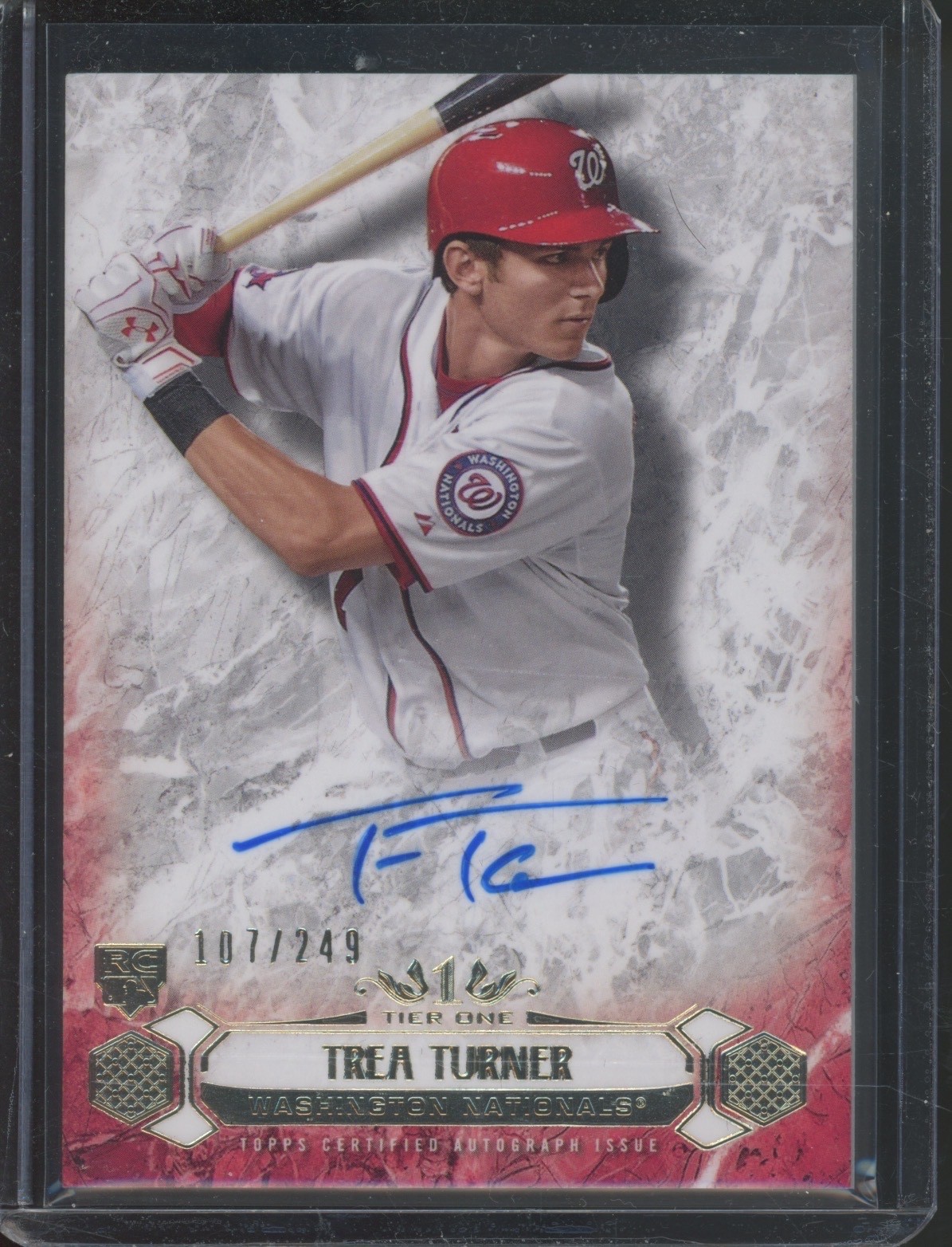 2016 Topps Tier One Breakout Red Trea Turner 107/249 Auto Autograph RC Rookie