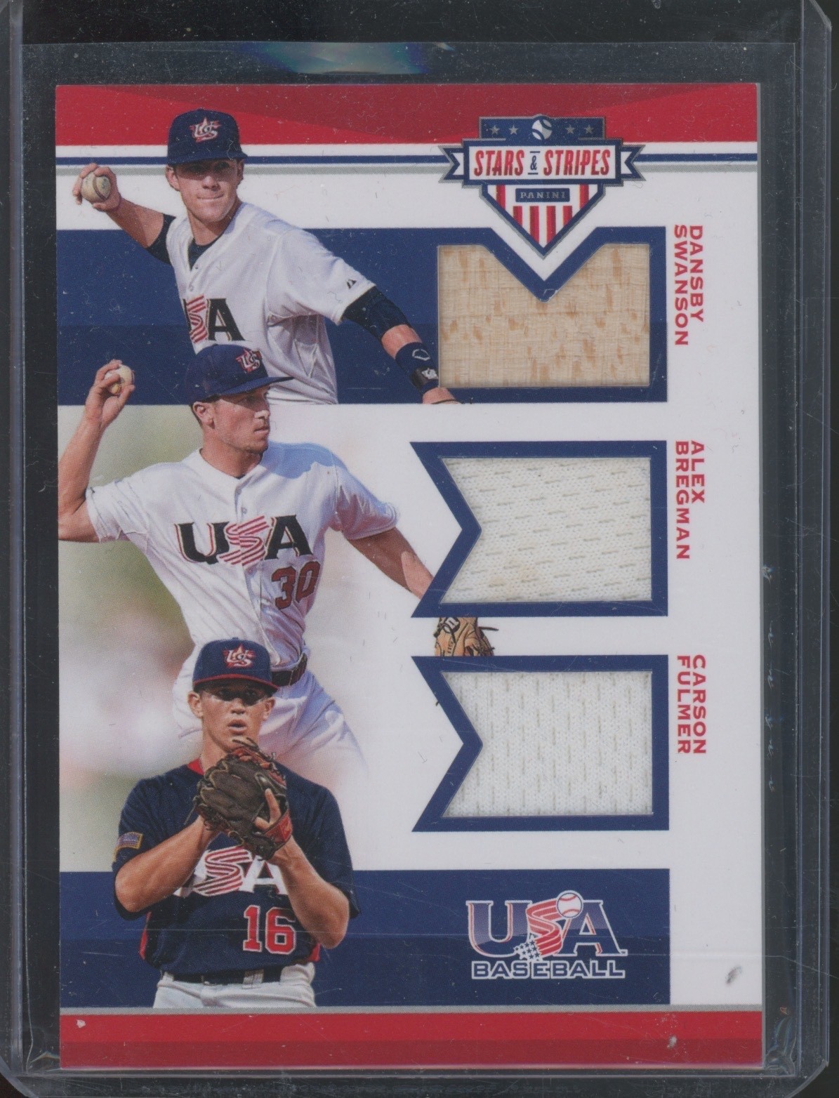 2017 Panini USA Baseball #15 Dansby Swanson Alex Bregman 167/199 Jersey Bat