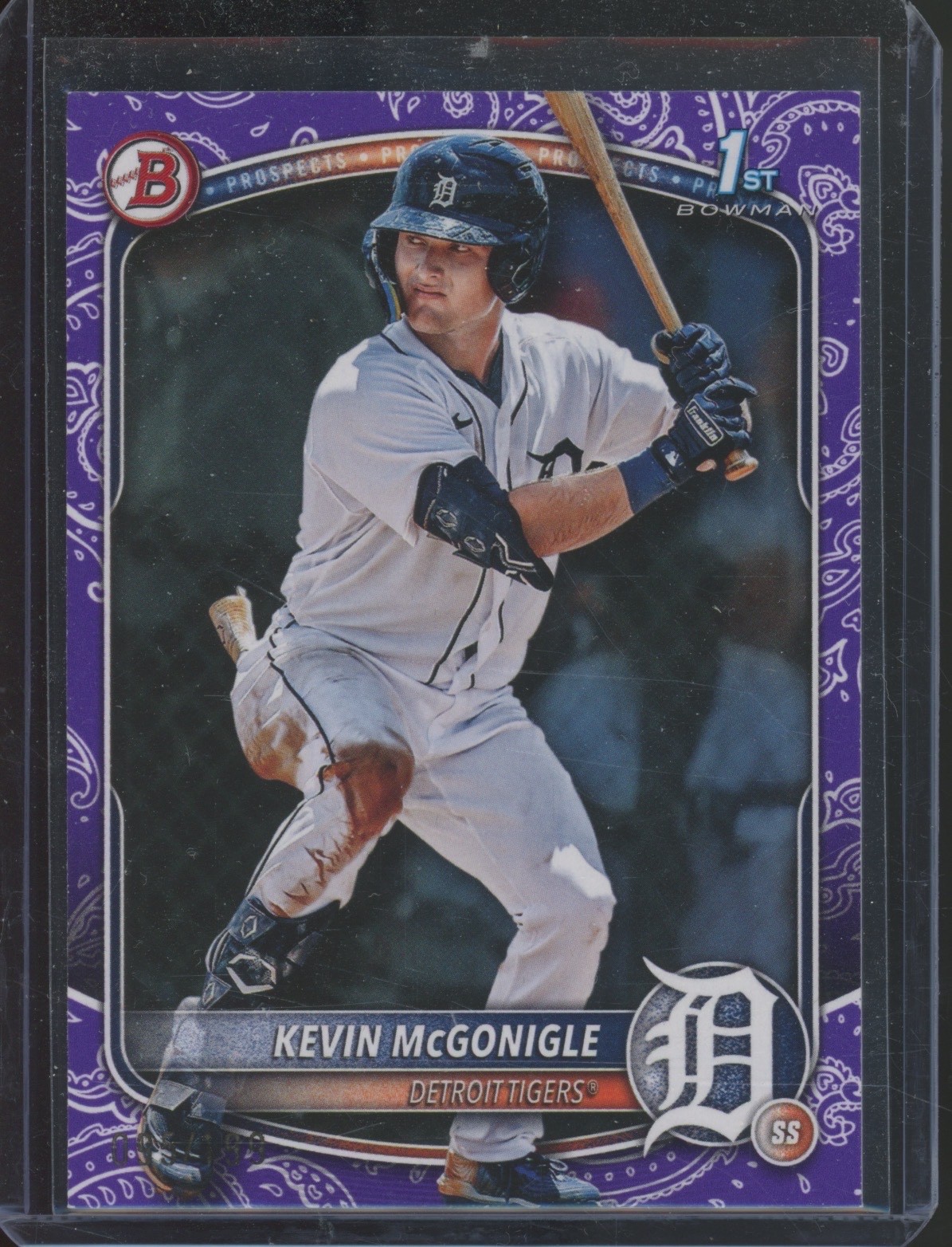 2025 Bowman Purple Pattern #BP79 Kevin McGonigle 95/199 RC Rookie