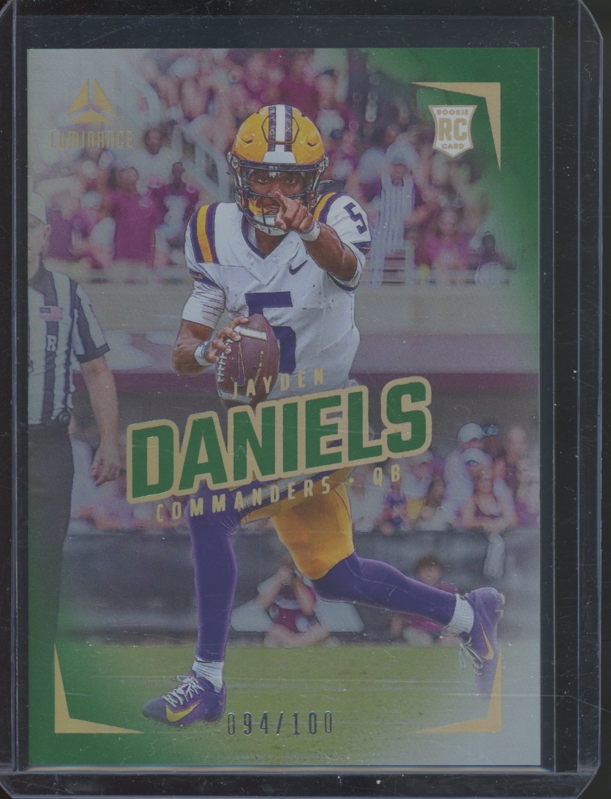 2024 Panini Luminance Green #102 Jayden Daniels 94/100 RC Rookie
