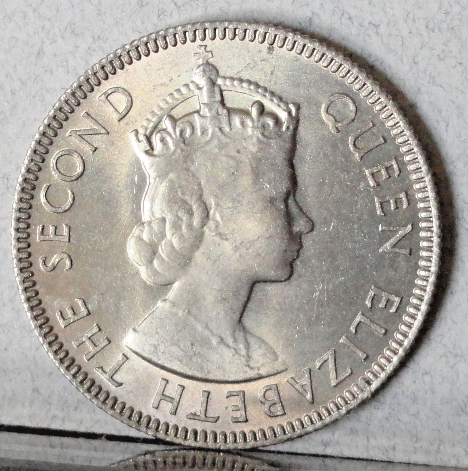 1954, SEYCHELLES, 25 CENTS, BRILLIANT UNCIRCULATED