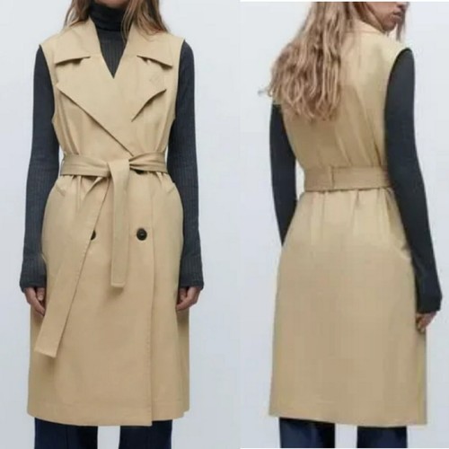 ジャケット・アウター sheer dress trench coat - beige Shirley Khaki Beige Belted Crop Trench Coat - William Jacket
