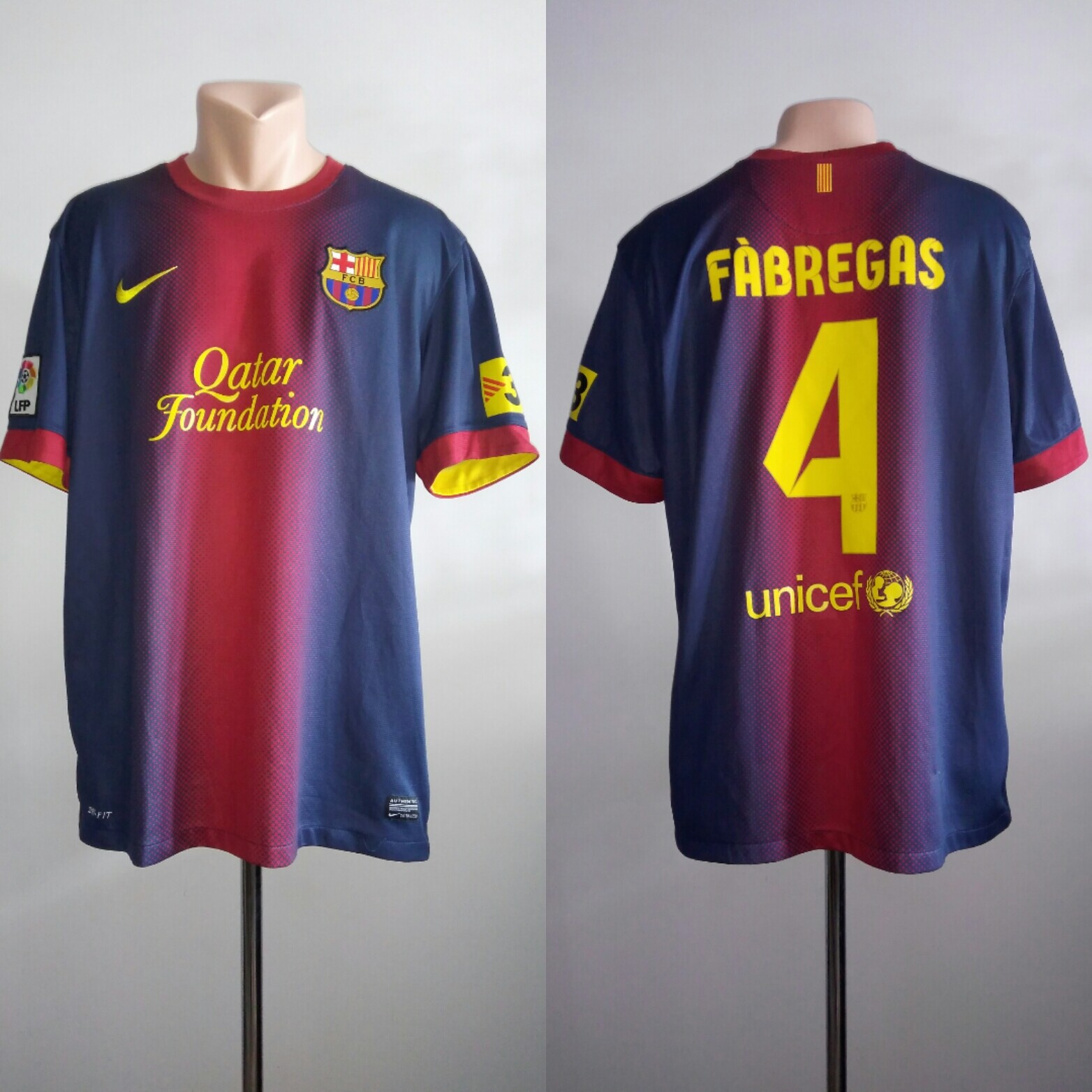 FCバルセロナ FABREGAS 4 ユニフォーム Football shirt soccer FC Barcelona Barca Home 2012/2013 Nike