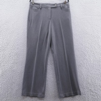 Talbots Heritage Women 10 Petite Gray Wool Blend Straight Leg Dress Pants