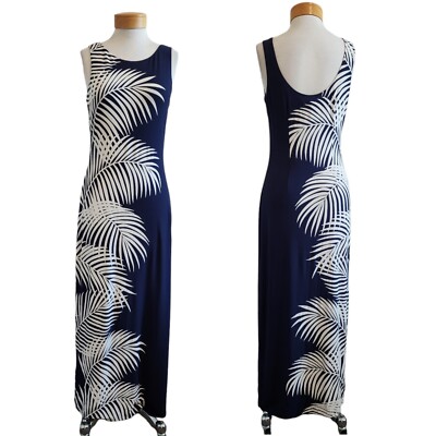 NEW Tommy Bahama Gentlemen Prefer Fronds Palm Leaf Tree Print Ocean Blue Dress S