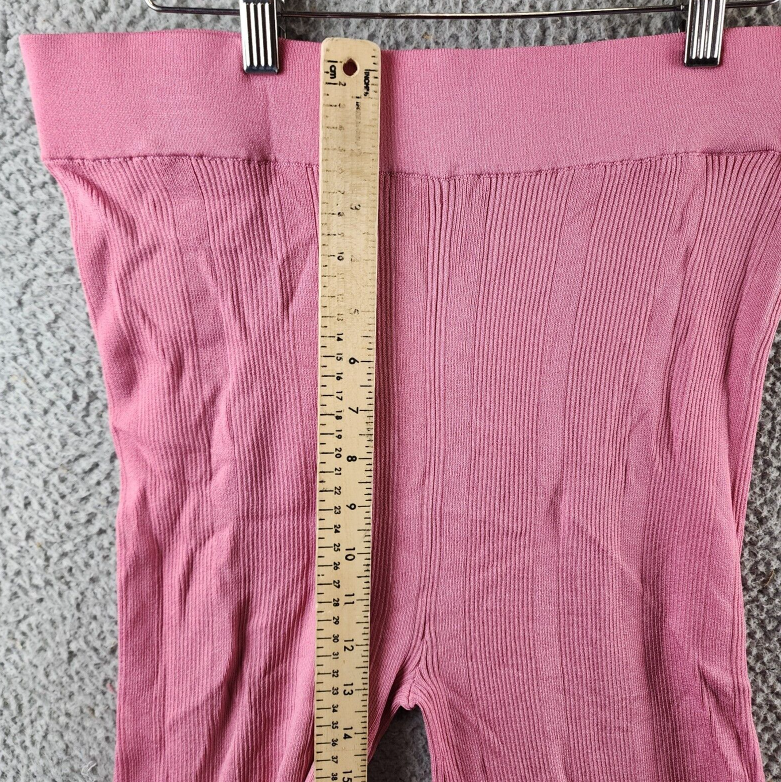 REMAIN Soleima Ribbed Knit Pants Women's 42 Cashmere Rose Flared-Leg Pull-On~ - Picture 6 of 16