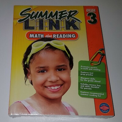 NEW Grade 3 Summer Link Math & Reading Daily Learning Drills Lot of 2 Workbooks