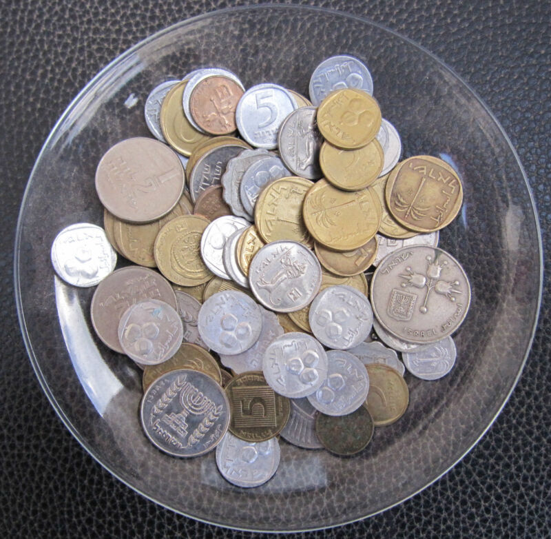 Lot Of 65 Mixed Old Israel Coins Free International Shipping