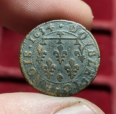 #94-9 ~ HENRIETTE DE LORRAINE Double tournois 1634