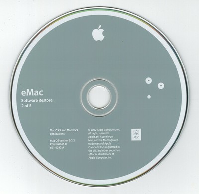 APPLE MAC OS X 10.2 JAGUAR FULL INSTALL MEDIA DISCS FOR eMAC (603-1812-A)