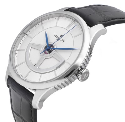 Pre-owned Perrelet First Class Double Rotor Silver Dial 42.5mm Auto Men's Watch A1090/1a