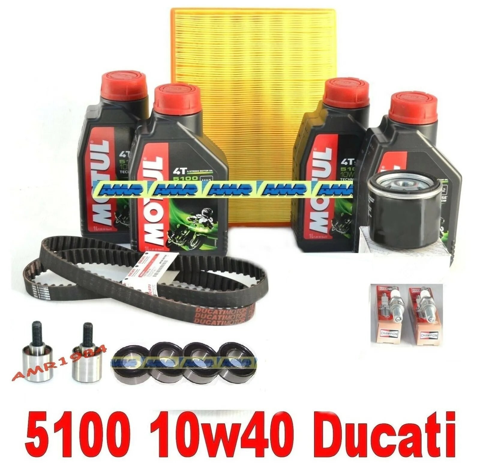 DUCATI MONSTER 600 750 da 1998 TAGLIANDO FILTRI + MOTUL 5100 10W40 CINGHIE ORIG.