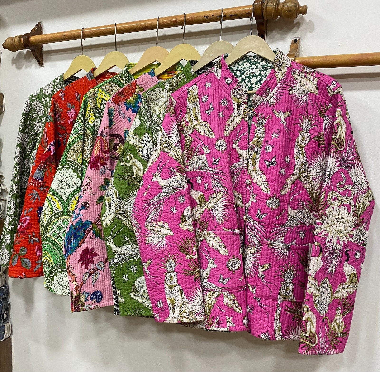 Pre-owned Handmade 10pc Quilted Jacket Assorted Reversible Short Jacket  Cotton Jacket In Multicolor