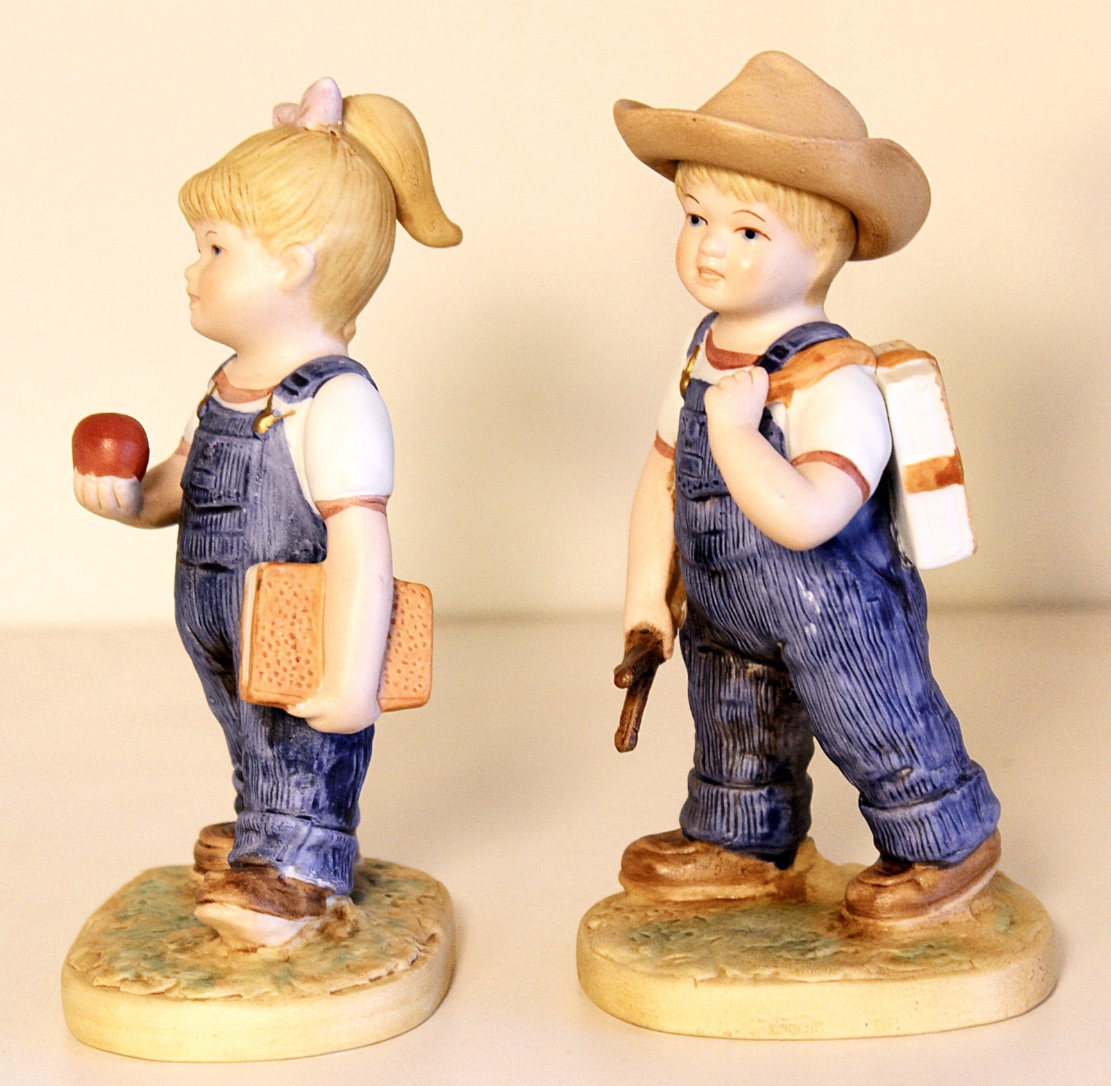 Vintage Homco Denim Days Figurines #1513 SCHOOL DAYS w/Tag Home Interiors 1985