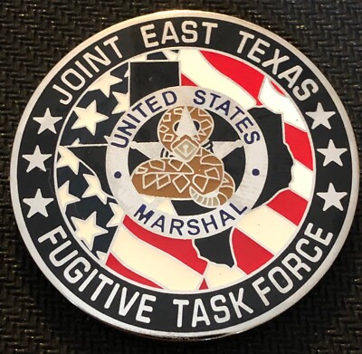 US Marshals Service JET - EDofTX shiny silver 1.75in version challenge coin