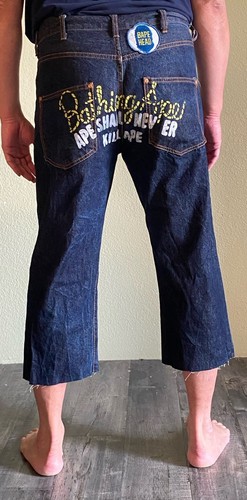 Bape A Bathing Ape Men's Size XXL made in Japan denim Cutoff
