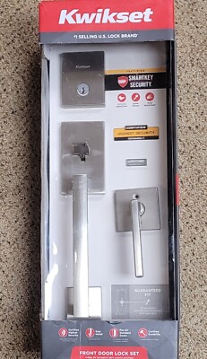 Kwikset San Clemente Handleset Halifax Lever Satin Nickel w/ Keyed Deadbolt