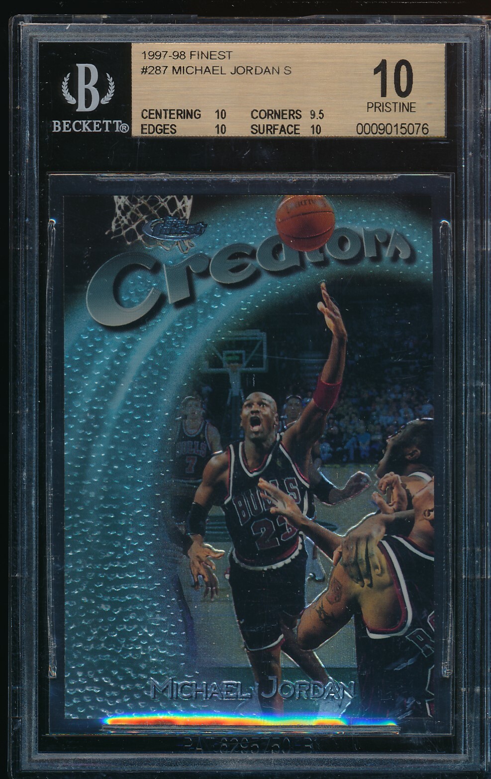 BGS 10 PRISTINE MICHAEL JORDAN 1997-98 Topps Finest #287