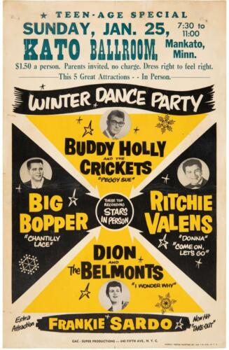 Holly, Big Booper, Richie Valens 13" X 19" Concert Mini Poster Re-Print Photo 