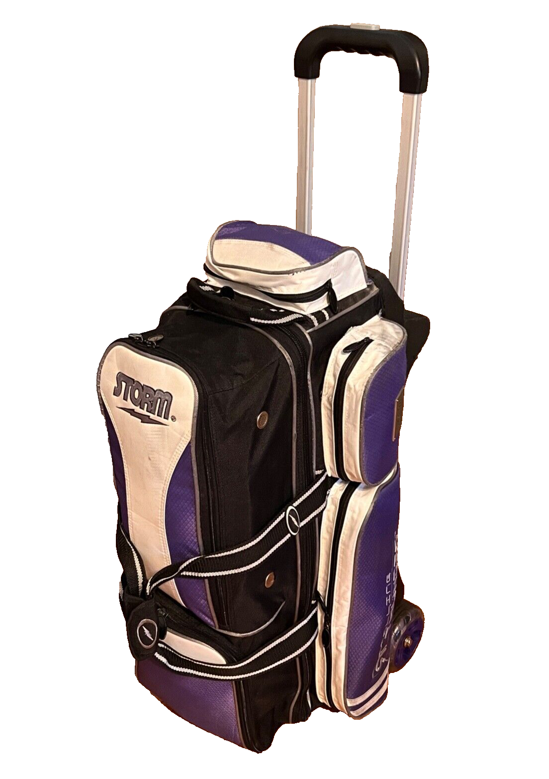 STORM ROLLING THUNDER ボウリングバッグ 大型 ホワイト Storm Rolling Thunder Signature 3 Ball Roller - White/Blue