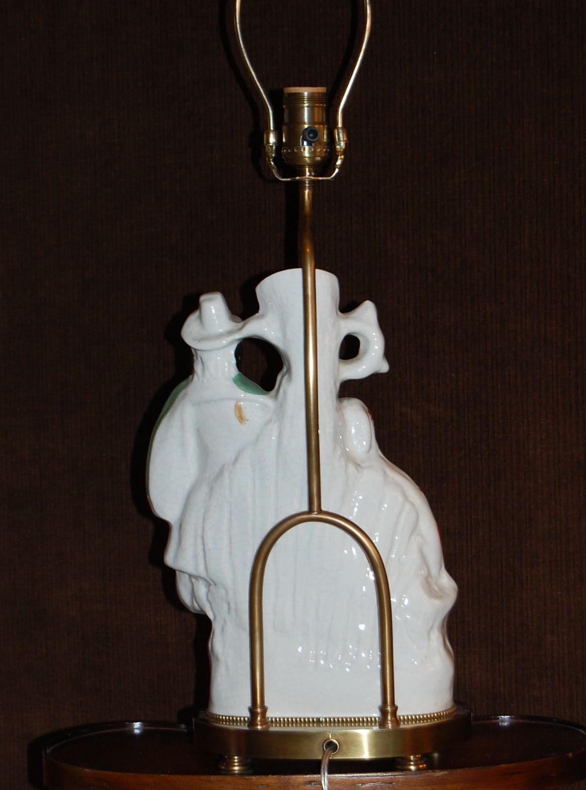 19th Century Staffordshire Spill Vase Mounted as a Lamp