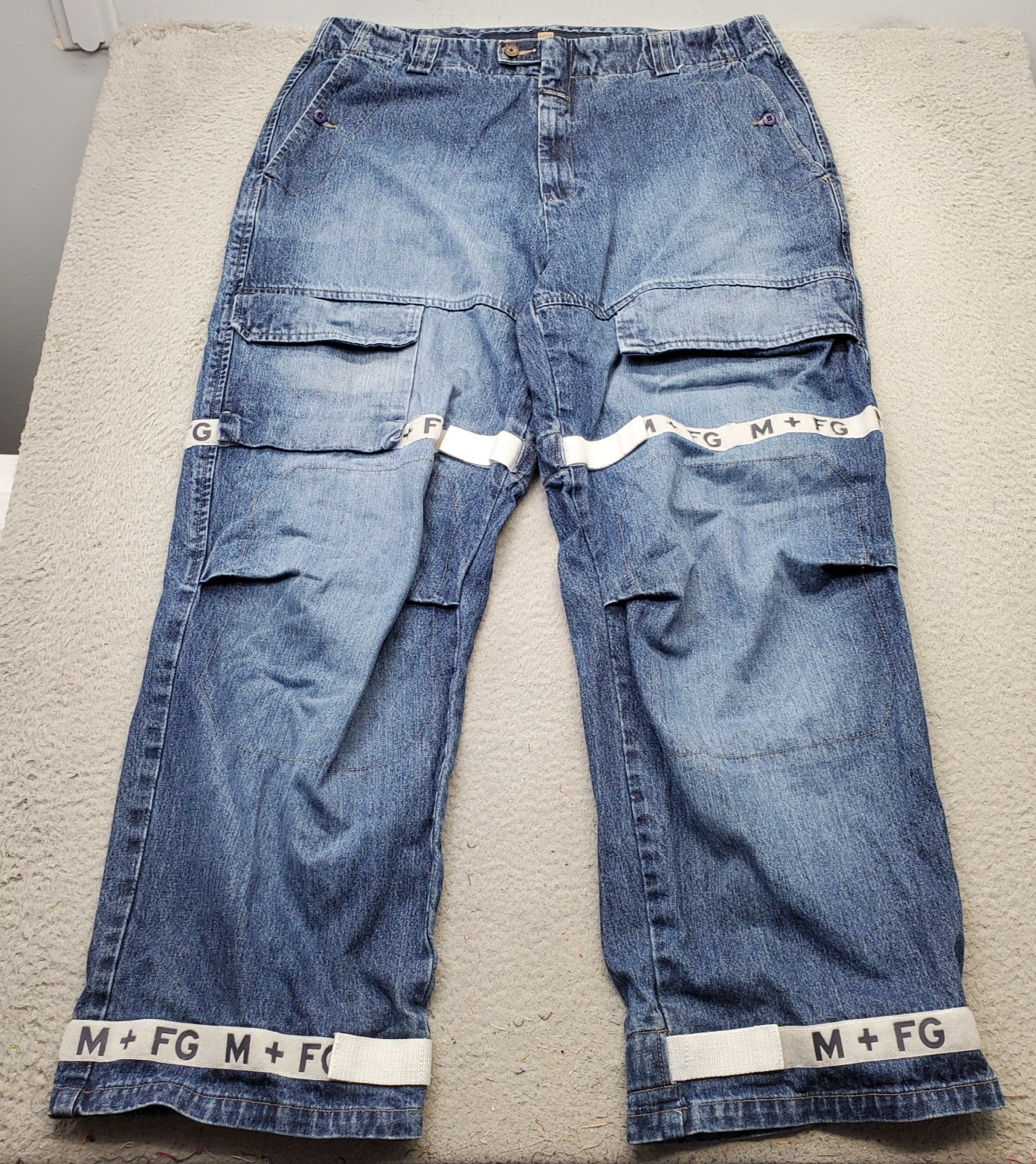 VTG Marithe François Girbaud Baggy Jeans Mens 42M Blue Denim Flat